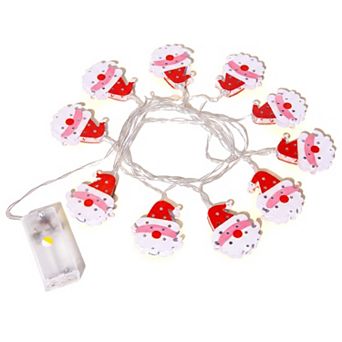Colorful Snowman Lights Whimsical Winter Wonderland Lamps 6.6FT 10 Bulbs
