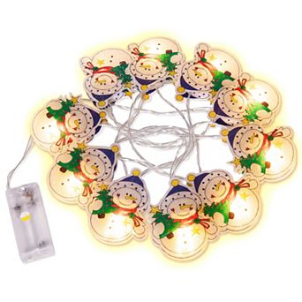 Colorful Snowman Decorative Lights Whimsical Winter Wonderland Lamps 6.6FT 10 Bulbs