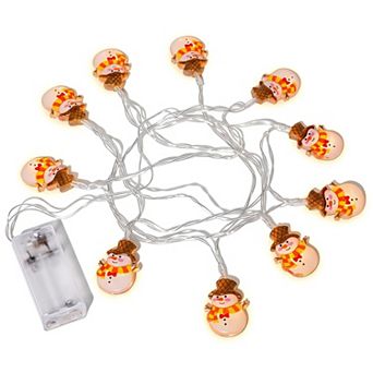 Colorful Snowman DecorLights, Whimsical Winter Wonderland Lamps 6.6FT 10 Bulbs