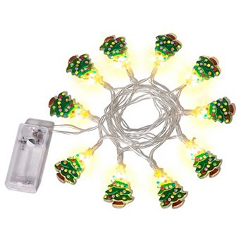 Mixed Motif Tree Lights, Assorted Holiday Emblem Fairy Lamps 6.6FT 10 Bulbs