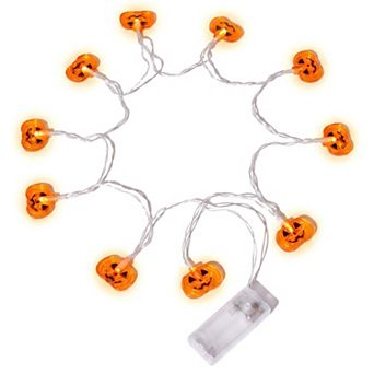 Decor Flat Pumpkin Lights for Indoor and Outdoor Festive Decoration 4.9FT 10 Bulbs