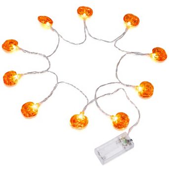 Decor Pumpkin Lights for Indoor and Outdoor Festive Decoration 4.9FT 10 Bulbs