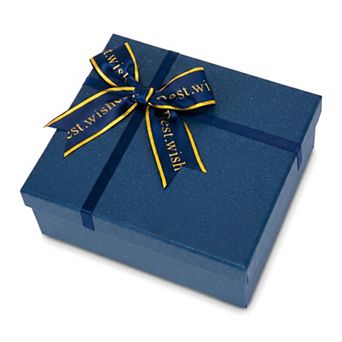 Elegant Bow Print Ribbon Gift Box 1 pc 7.9"L x 7.1"W x 3.1"H