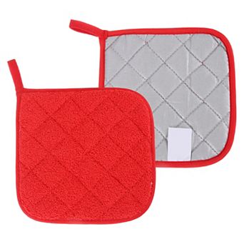 2 pc Pot Holders for Kitchen 7" x 7" Heat Resistant Cotton Hot Pads