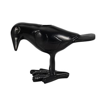 Aluminum Crow-Shaped Taper Candle Holder - Black, 4 in
