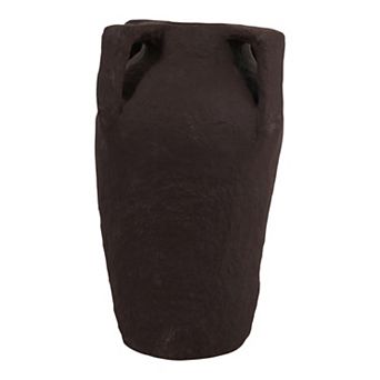 Amphora Table Vase with Lug Handles - Rustic Textured Pottery Flower Vase