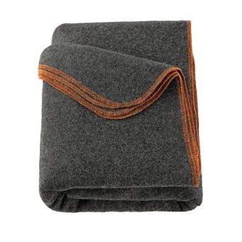 Wool Camping Blanket, 80% Wool Warm Throw, 59 x 86.6 in Portable Outdoor Blanket for Camping, Travel
