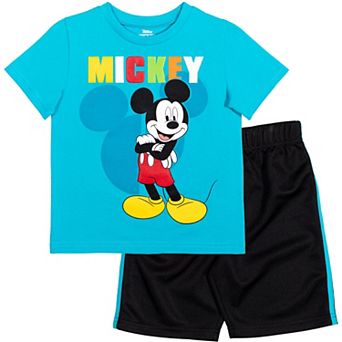 Disney's Mickey Mouse 2 pc Graphic Tee and Mesh Shorts Set