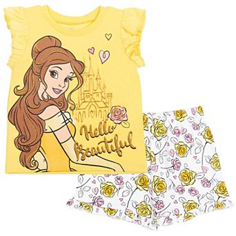 Disney's Beauty and the Beast 2 pc Tee and Shorts Set