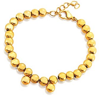 ELYA Women's Polished Beaded Stainless Steel Bracelet