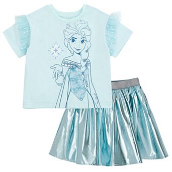 Disney's Frozen Queen Elsa T-Shirt and Iridescent Skirt Set