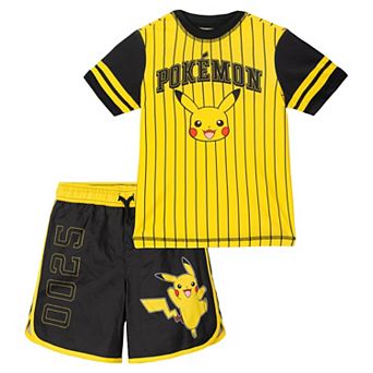 Pokemon 2 pc Swimwear Rash Guard and Swim Trunks Set UPF 50+