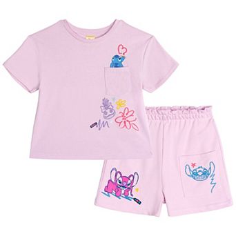 Disney's Lilo & Stitch 2 pc T-Shirt and French Terry Shorts Set