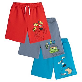 Sesame Street 3-Pack Athletic French Terry Shorts