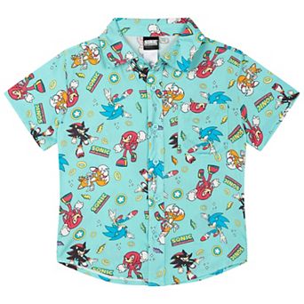 SEGA Sonic the Hedgehog Short Sleeve Button-Down Shirt