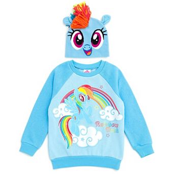 My Little Pony Rainbow Dash Cosplay Fleece 2 pc Sweatshirt and Hat Set