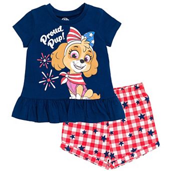 Paw Patrol Skye July 4th 2 pc T-Shirt and Shorts Set