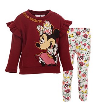 Disney's Minnie Mouse 2 pc Fleece Sweatshirt and Leggings Set