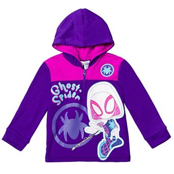 Marvel Spidey and His Amazing Friends Ghost-Spider Fleece Quarter-Zip Hooded Sweatshirt