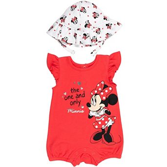 Disney Minnie Mouse One Piece Romper and Hat Set