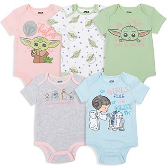 Star Wars The Mandalorian Grogu 5-Pack Short Sleeve Bodysuits