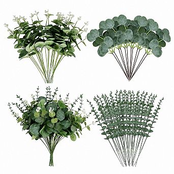 Artificial Eucalyptus Stems Mixed Faux Leaves DIY Wedding Home Decor