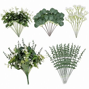 Artificial Eucalyptus Stems Mixed Faux Leaves DIY Wedding Home Decor