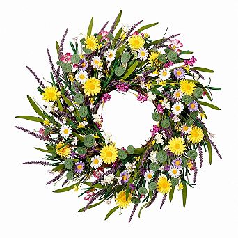 Artificial Silk Lavender Wreath Spring Summer Floral Decor For Home Wedding Festival