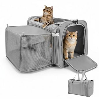 Petsfit Soft Expandable Cat Carrier TSA Approved Collapsible Travel Bag