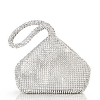 Women's Rhinestone Sequin Triangle Clutch Bag for Wedding Prom Party