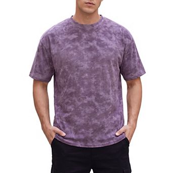 Men's Tie Dye Tee Short Sleeves Vintage Washed Casual Streetwear