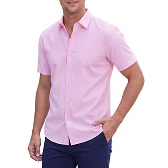 Men's Business Dress Shirt Short Sleeve Wrinkle Free