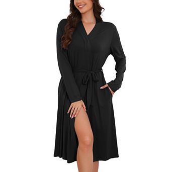 Women's Long Sleeve Soft Rayon Blend Bathrobe for Comfortable Loungewear and Sleepwear