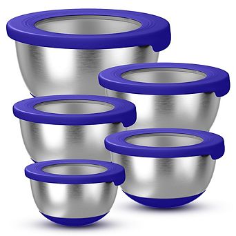 Nesting Stainless Steel Mixing Bowls With Airtight Lids