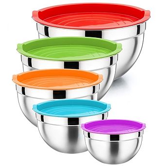 Stainless Steel Nesting Mixing Bowls With Airtight Lids