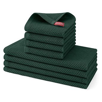 Waffle Weave Cotton Kitchen Towels and Dishcloths Set