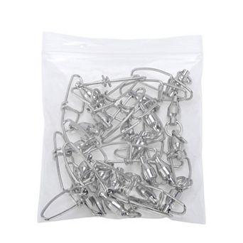 0.98" Fishing Swivels, Fishing Clip with Duo-Lock Snap Silver Tone