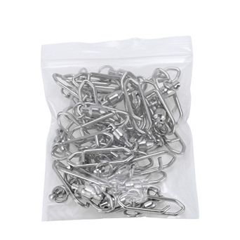 1.61" Fishing Swivels, Fishing Clip with Needle Point Snap Silver Tone