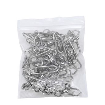 1.26" Fishing Swivels, Fishing Clip with Needle Point Snap Silver Tone