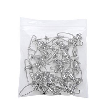 1.14" Fishing Swivels, Fishing Clip with Duo-Lock Snap Silver Tone