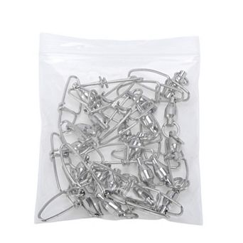 0.87" Fishing Swivels, Fishing Clip with Duo-Lock Snap Silver Tone