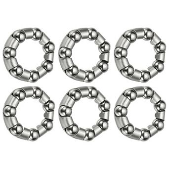 0.98 x 0.47 inch, 6 pc Bicycle Crank Bearing Retainer Stainless Steel Caged Wheel Silver