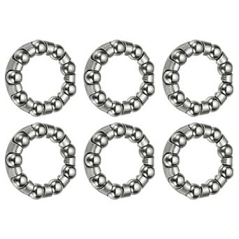 1.14 x 0.71 inch, 6 pc Bicycle Crank Bearing Retainer Stainless Steel Caged Wheel Silver
