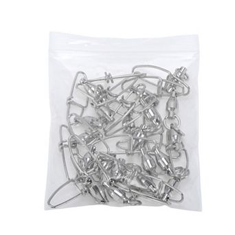 1.3" Fishing Swivels, Fishing Clip with Duo-Lock Snap Silver Tone