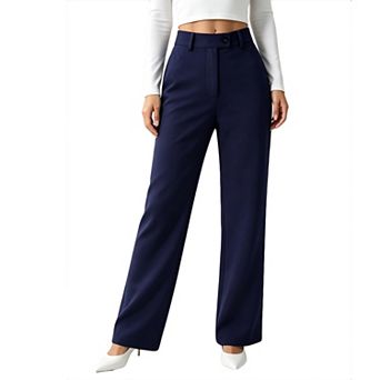 Women High Waist Wide Leg Dress Pants Business Office Work Trousers