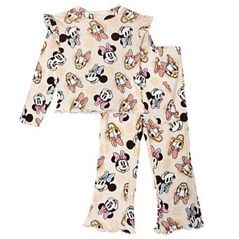 Disney's Minnie Mouse Ribbed Long Sleeve Tee and Pants Set