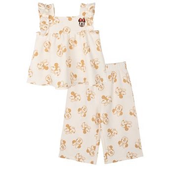 Disney's Minnie Mouse Sleeveless Tank Top and Textured Knit Pants Set