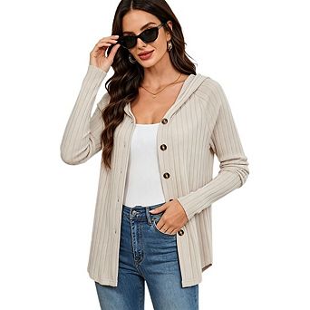 Women Cardigan Sweaters Button Essentials Hoodies Long Sleeve Tops Business Casual Outfits Clothes