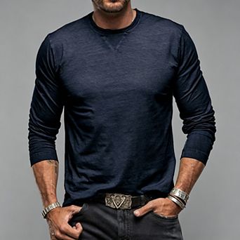 Mens Cotton Slub Classic Crew Neck Shirt - Slim Fit Breathable Tee, Father's Day Gift