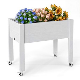 PATIOEASY Horticulture Raised Garden Bed with Legs Divisible Raised Resin Box